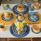Manhattan Comfort Actual 16 Piece Dinner Set, Service for 4 in Yellow and Blue AM19-1922 - alternate 6